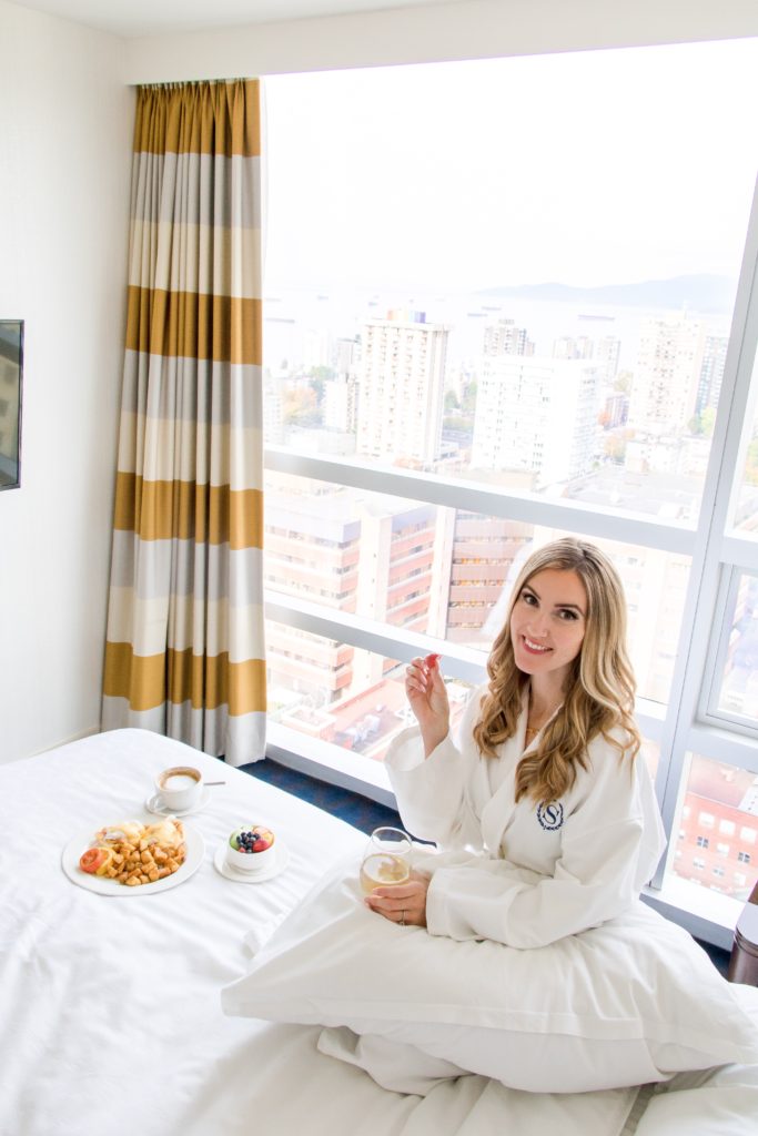 Vancouver luxury: breakfast in bed at Sheraton Vancouver Wall Centre