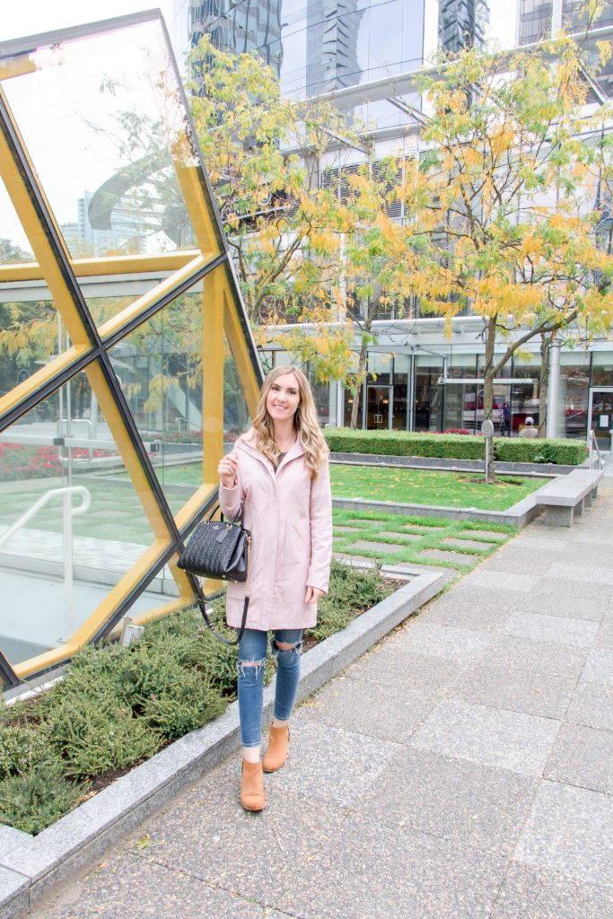 Walking through the park at Sheraton Vancouver Wall Centre