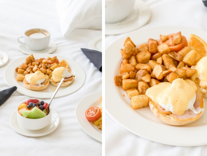 Sheraton Vancouver Wall Centre breakfast in bed