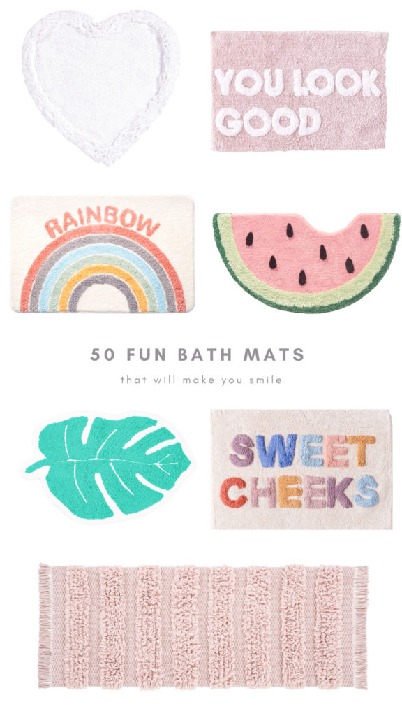 Ohocut Sweet Cheeks Bath Mat for Tub, Cute Colorful