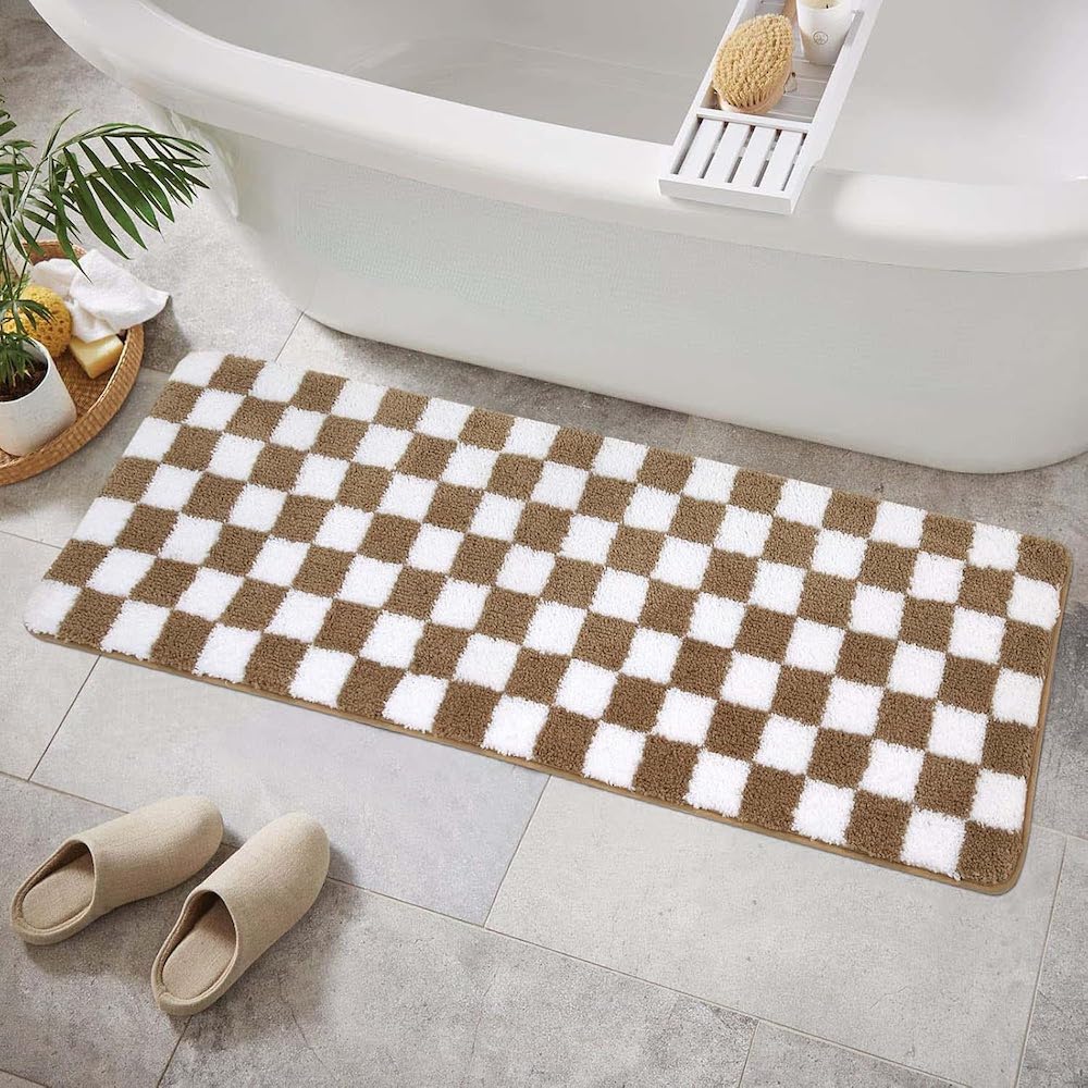 Checkered Bath Runner