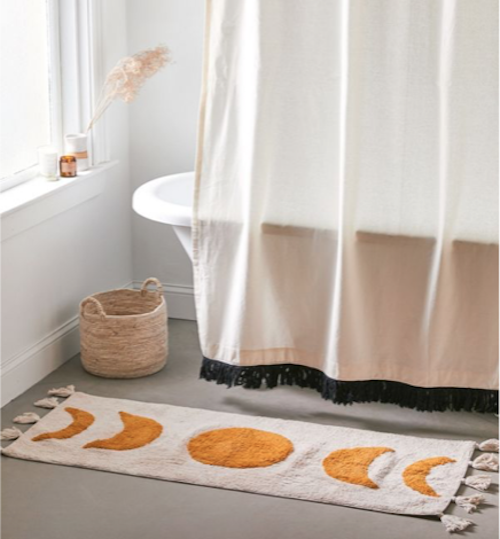 40 cute bath mats : Moon phase bath mat