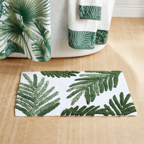 Palm Fronds Bath Mat - Cute Bath mats for plant lovers