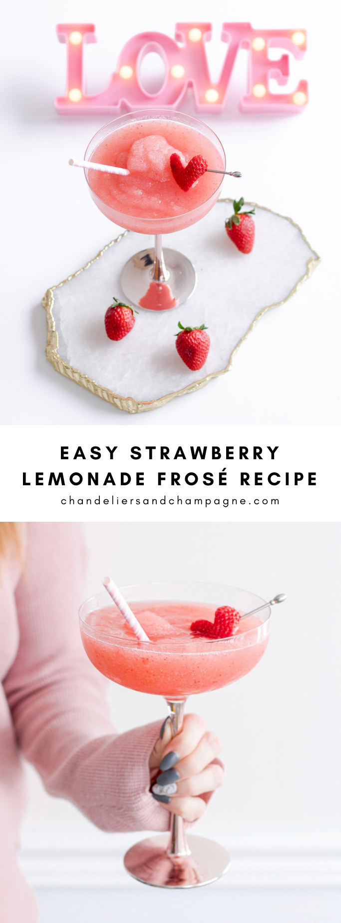 Easy Strawberry Lemonade Frosé Recipe