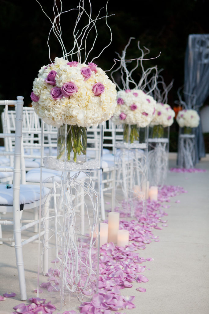 Aisle decor at Las Vegas wedding