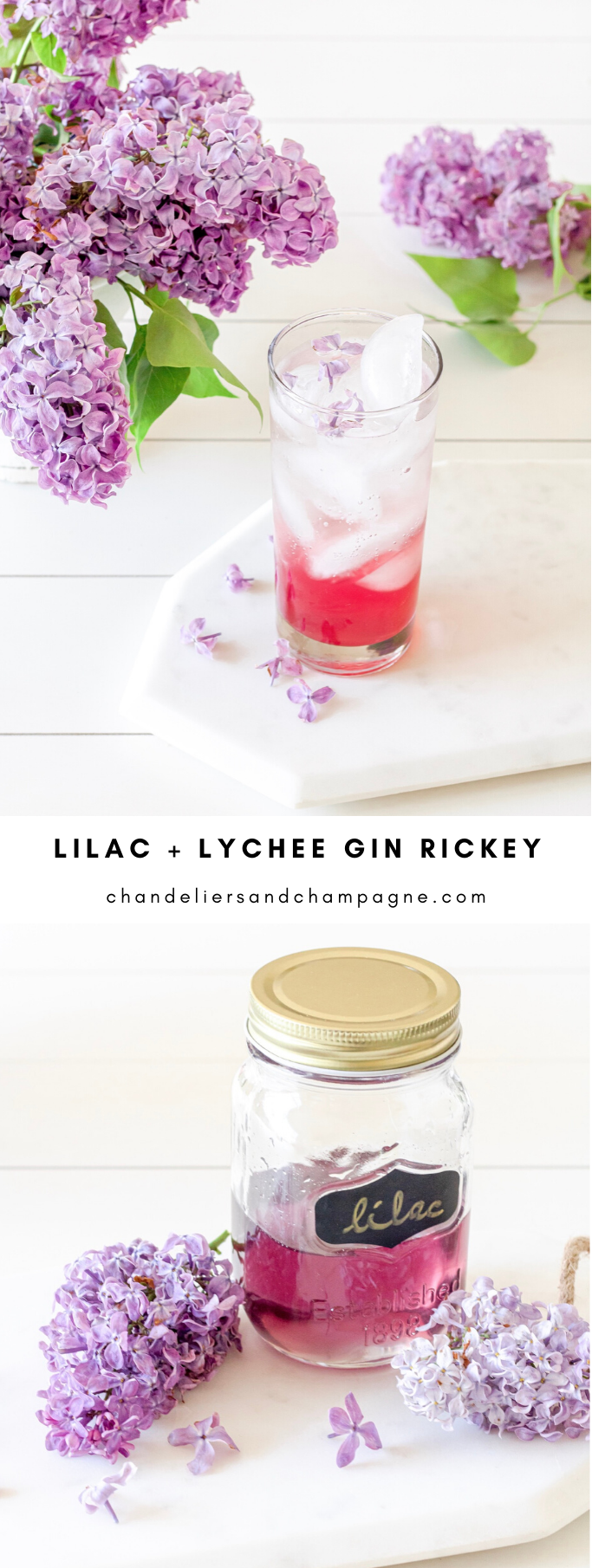 sumer cocktail recipe: Lilac and Lychee Gin Rickey 