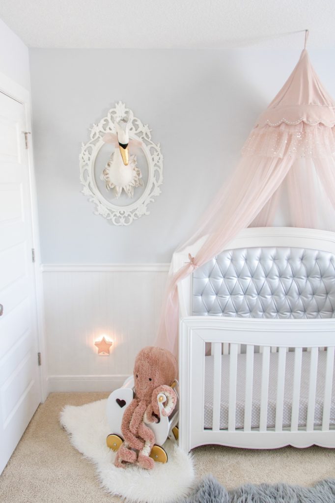Sleep Tight Silver and Pink Nursery Decor