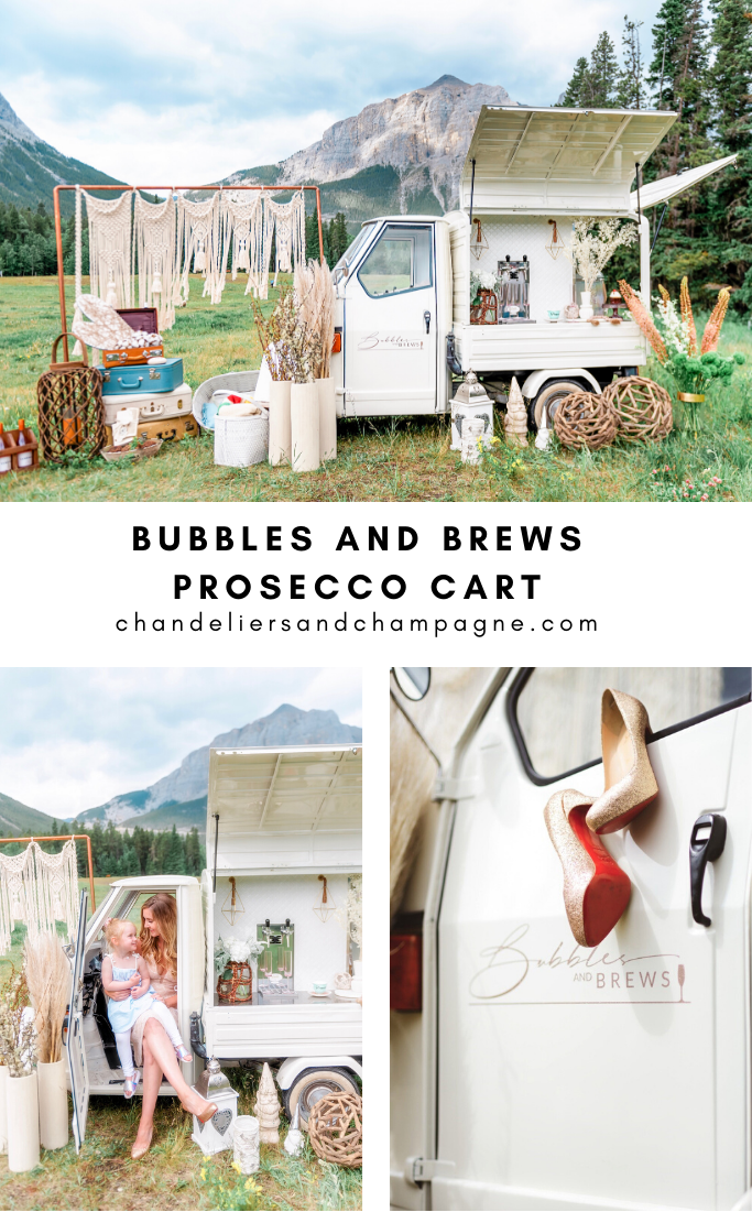 Bubbles and Brews prosecco cart and champagne truck
