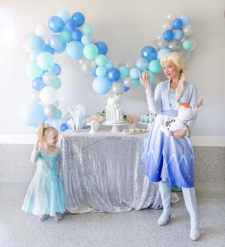 Elle Hunka and Glass Slipper Entertainment's Ice Queen at a Frozen Birthday Party