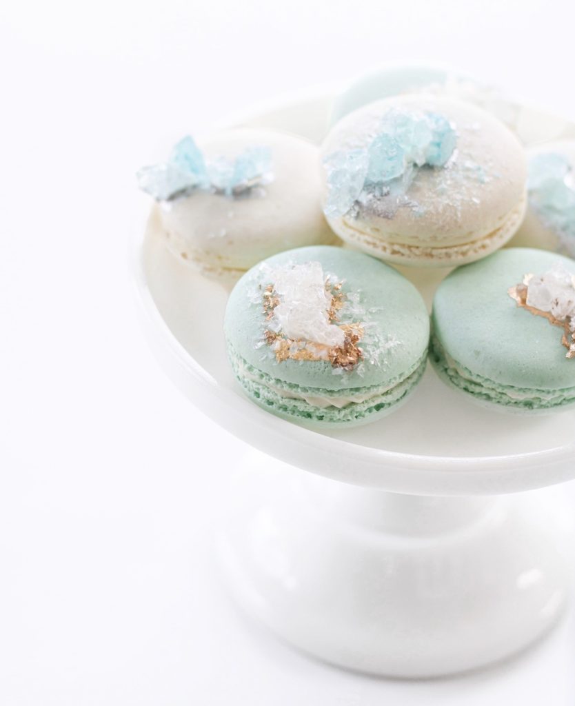 Rocky candy macarons that look like ice shards