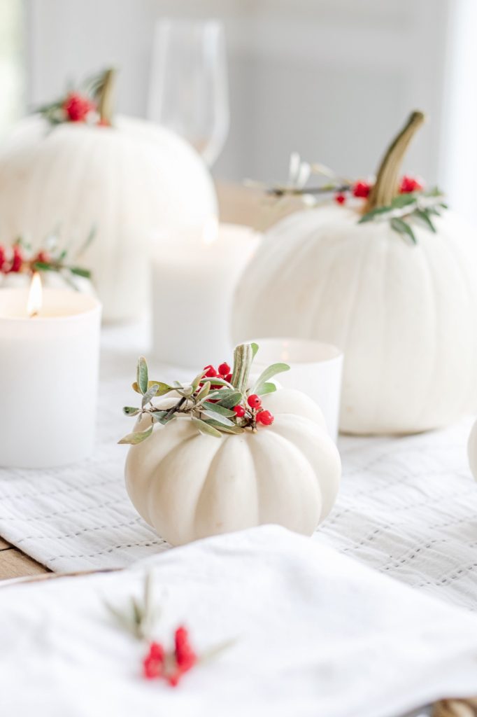 Stunning red and white fall table