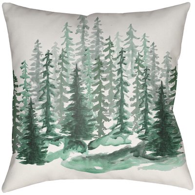 Watercolor forest pillow