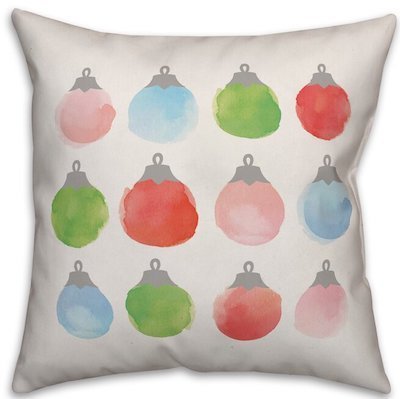 Watercolor ornament pillow