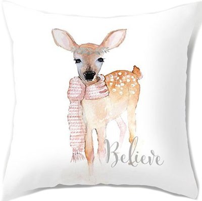 Watercolour fawn pillow