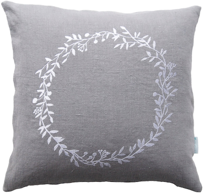 Grey laurel pillow