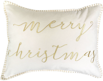 Gold Merry Christmas pillow
