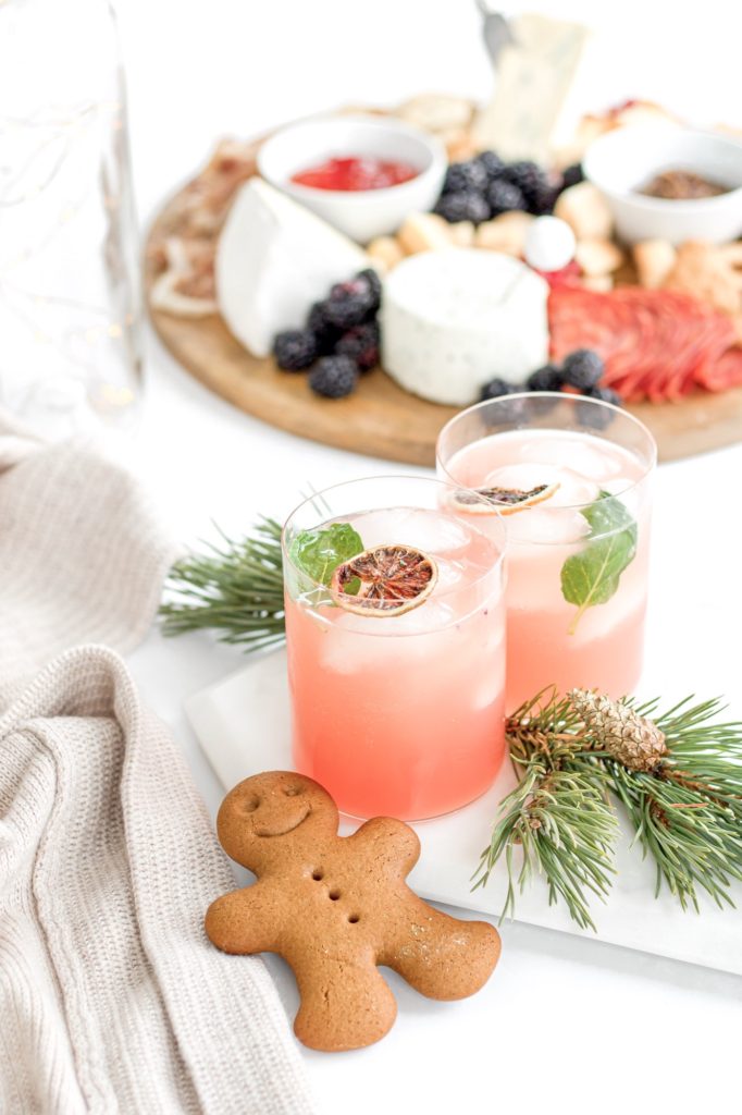 Ginger Bells fizz drink with gingerbread man