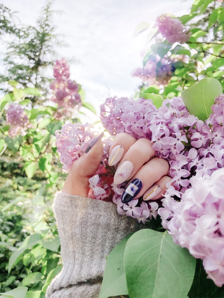 Trendy Nail Designs to Try in 2021: artistic lilac nails