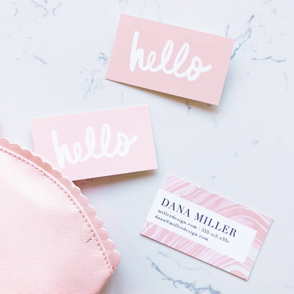 Custom business stationery : Pink business cards