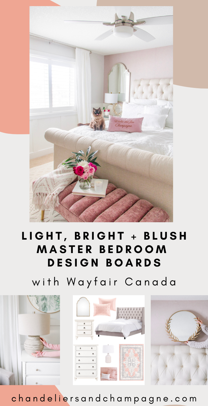 Light, Bright and Blush Master Bedroom Design Boards