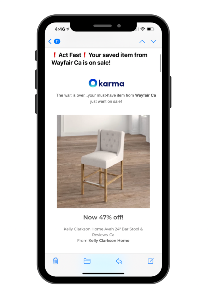 Get in-stock notifications from Karma
