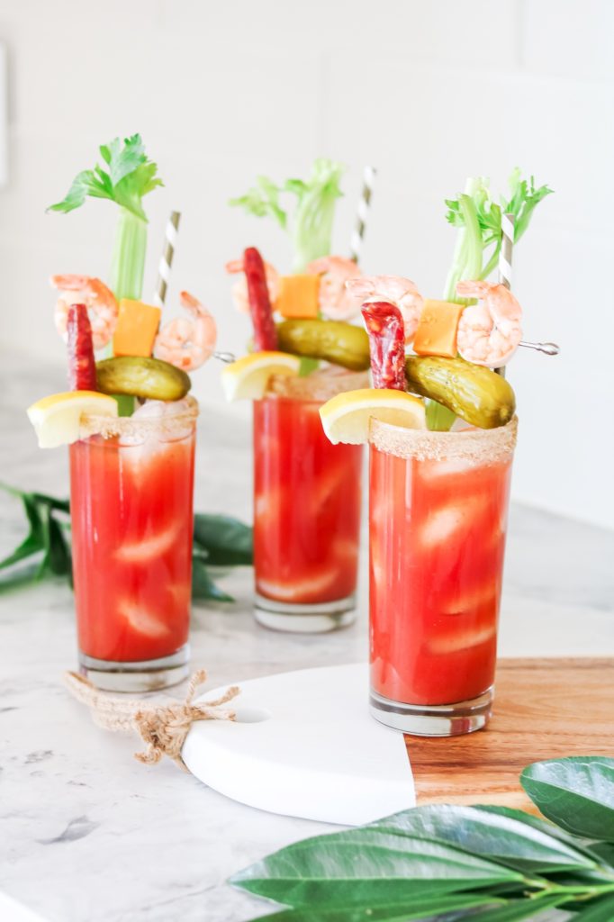 Selection of fun Caesars with shrimp