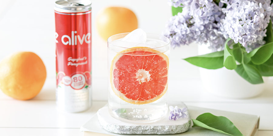Alive vodka soda drink grapefruit and pomegranate