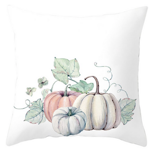 Watercolor pumpkin pillow