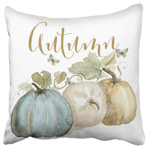 Watercolor autumn pillow