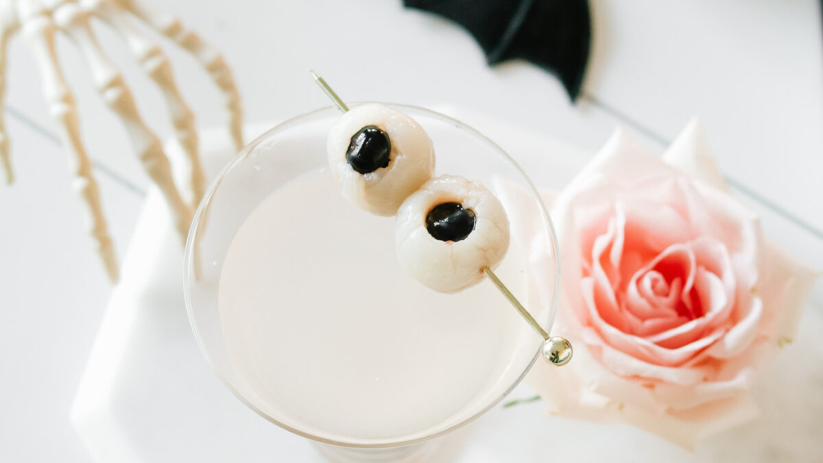 Halloween Martini Glass - Scary Eyes