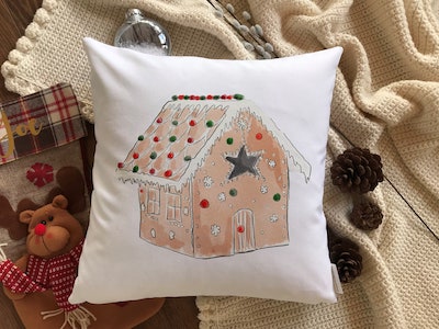 Gingerbread house pillow