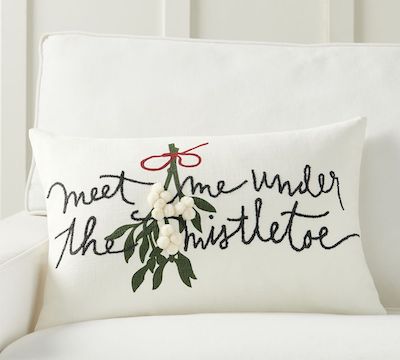 'Meet Me Under The Mistletoe' pillow
