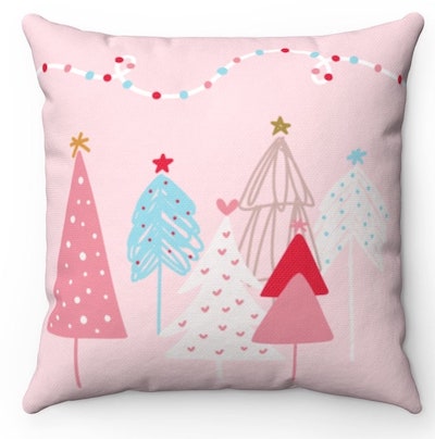 Pink Christmas pillow
