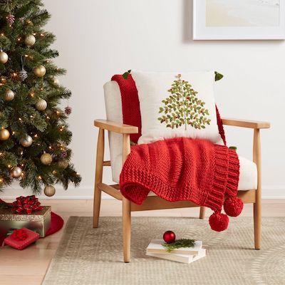 Textured Christmas tree pillow