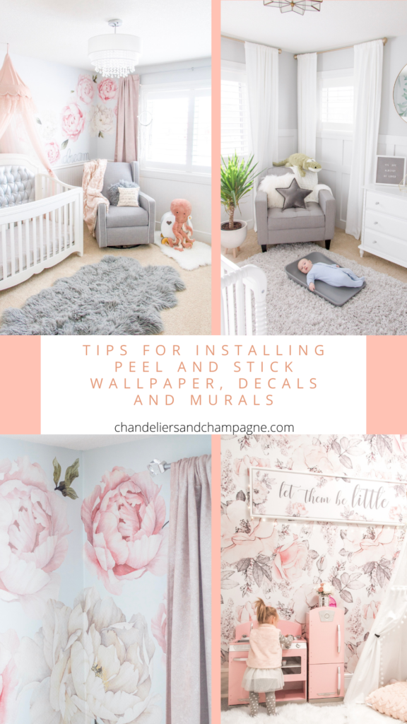 DIY kids room projects : Installing peel and stick wallpaper decals and murals