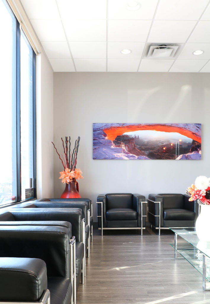Bright Dental St Albert waiting room - Edmonton area dentist Dr Frank Neves