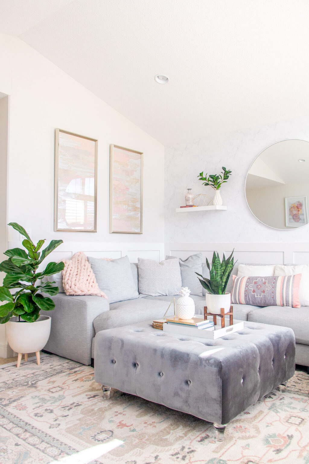Light + Bright Living Room Refresh With Sofa Land - Chandeliers and ...