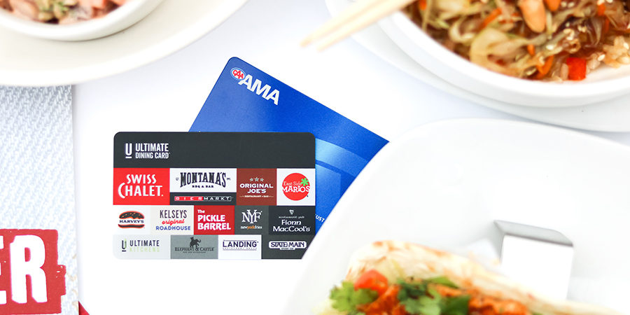 AMA Rewards card and the Ultimate Dining gift card - save money at State and Main and OJs