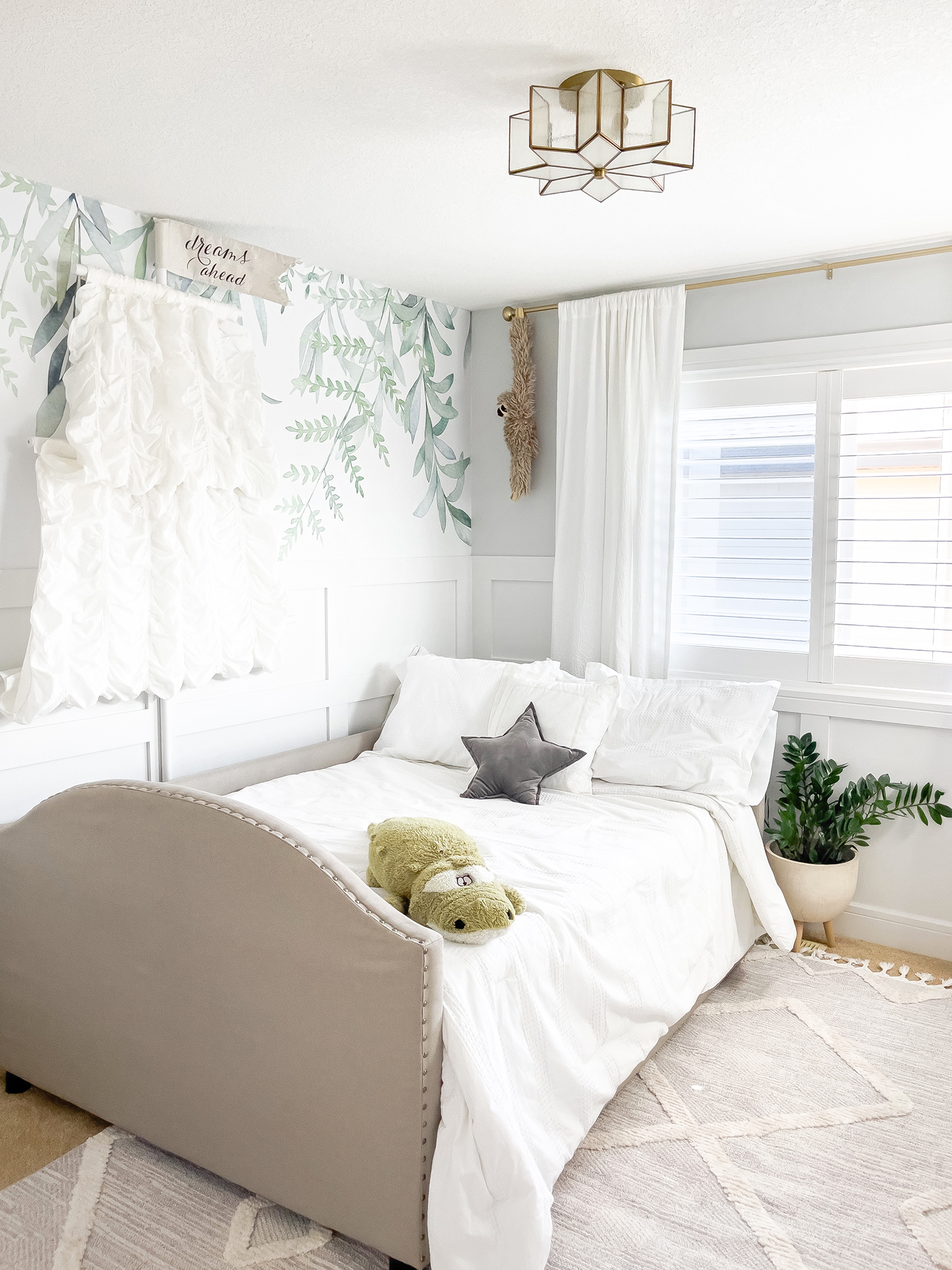 Restful Gray and White Boys’ Bedroom • Chandeliers and Champagne