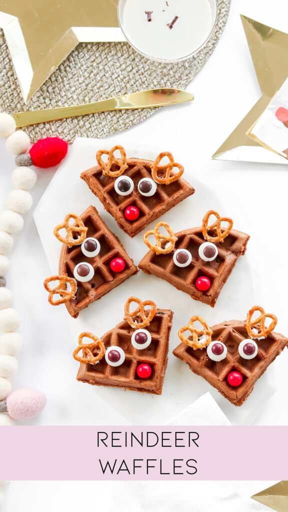 Easy Reindeer Waffles - Fun Christmas Breakfast Recipe - Christmas Waffles