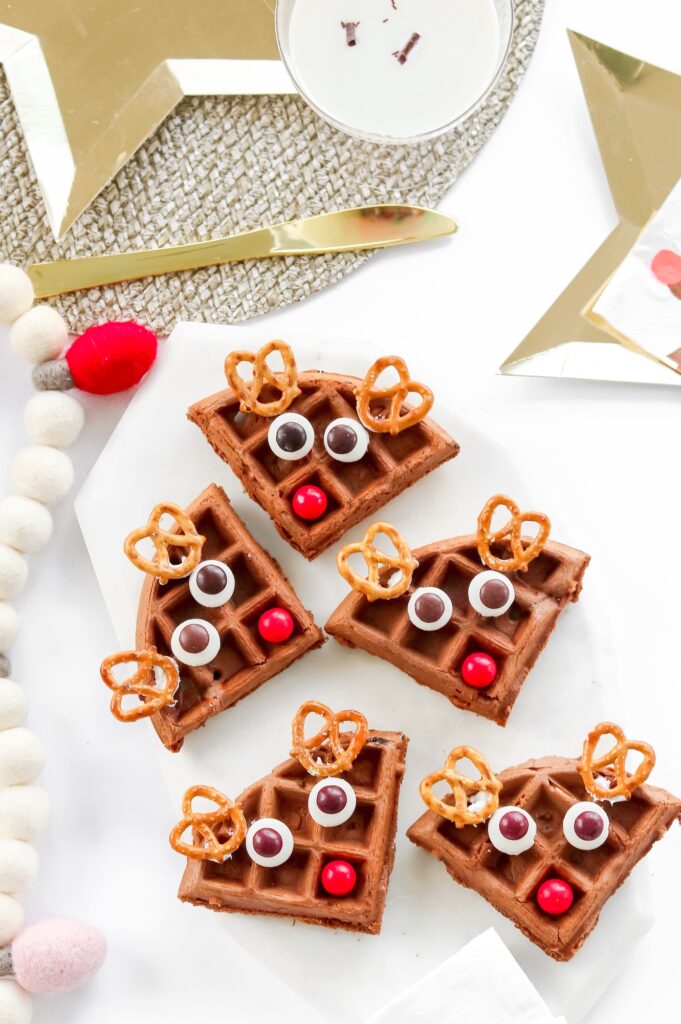 Cocoa Christmas reindeer waffles
