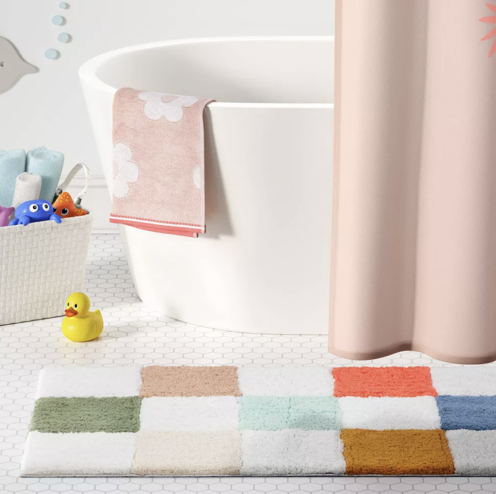 Colourful Checkered Bath Mat