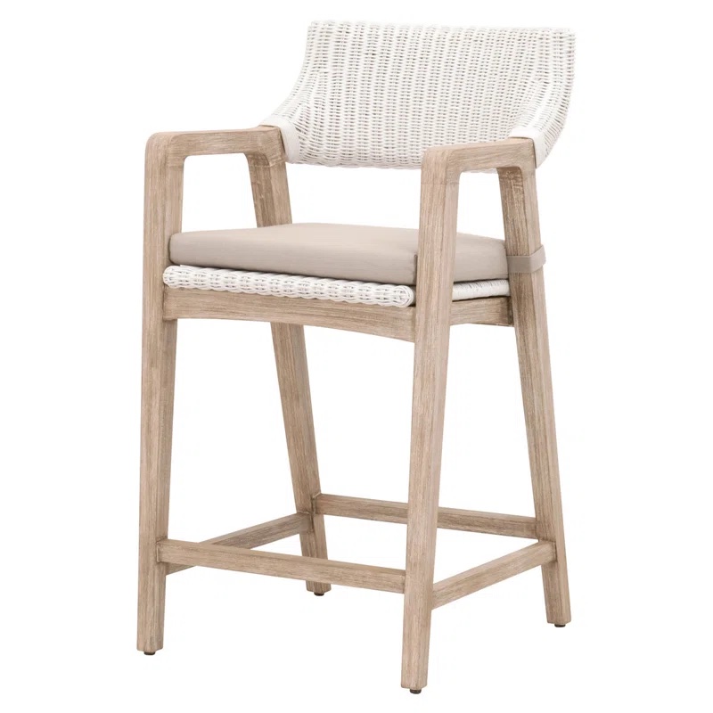 Beachy Wicker Look counter stool - 20 Stylish Bar Stools Trending in 2025