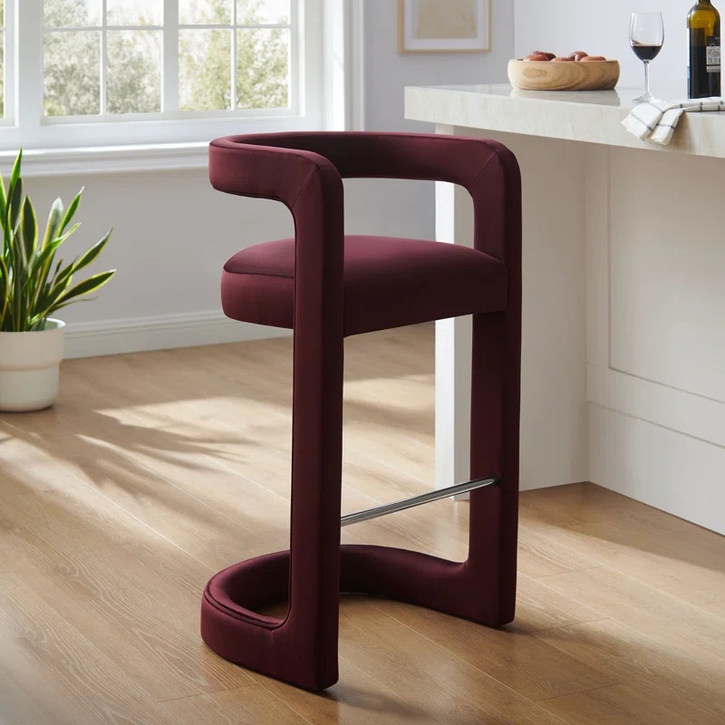 Burgundy velvet bar stool - 20 Stylish Bar Stools Trending in 2025