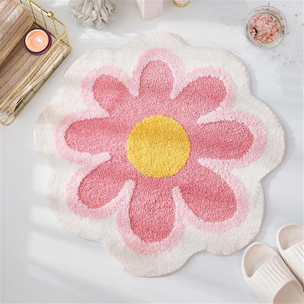 Pink Flower Bath Mat