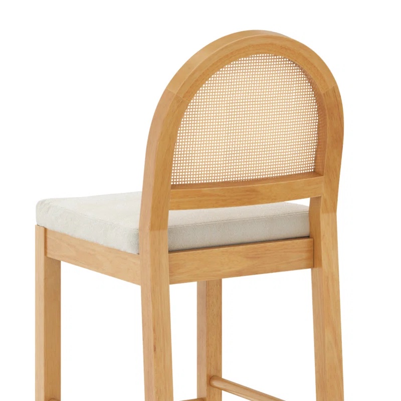 Arched rattan and boucle counter chair - 20 Stylish Bar Stools Trending in 2025