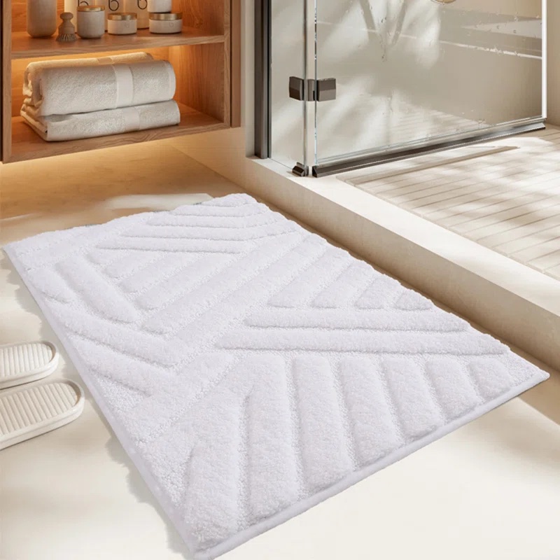 White Fluffy Bath Mat