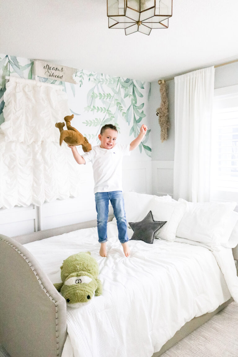 Designing a Serene and Stylish Neutral Kids' Bedroom • Chandeliers and ...